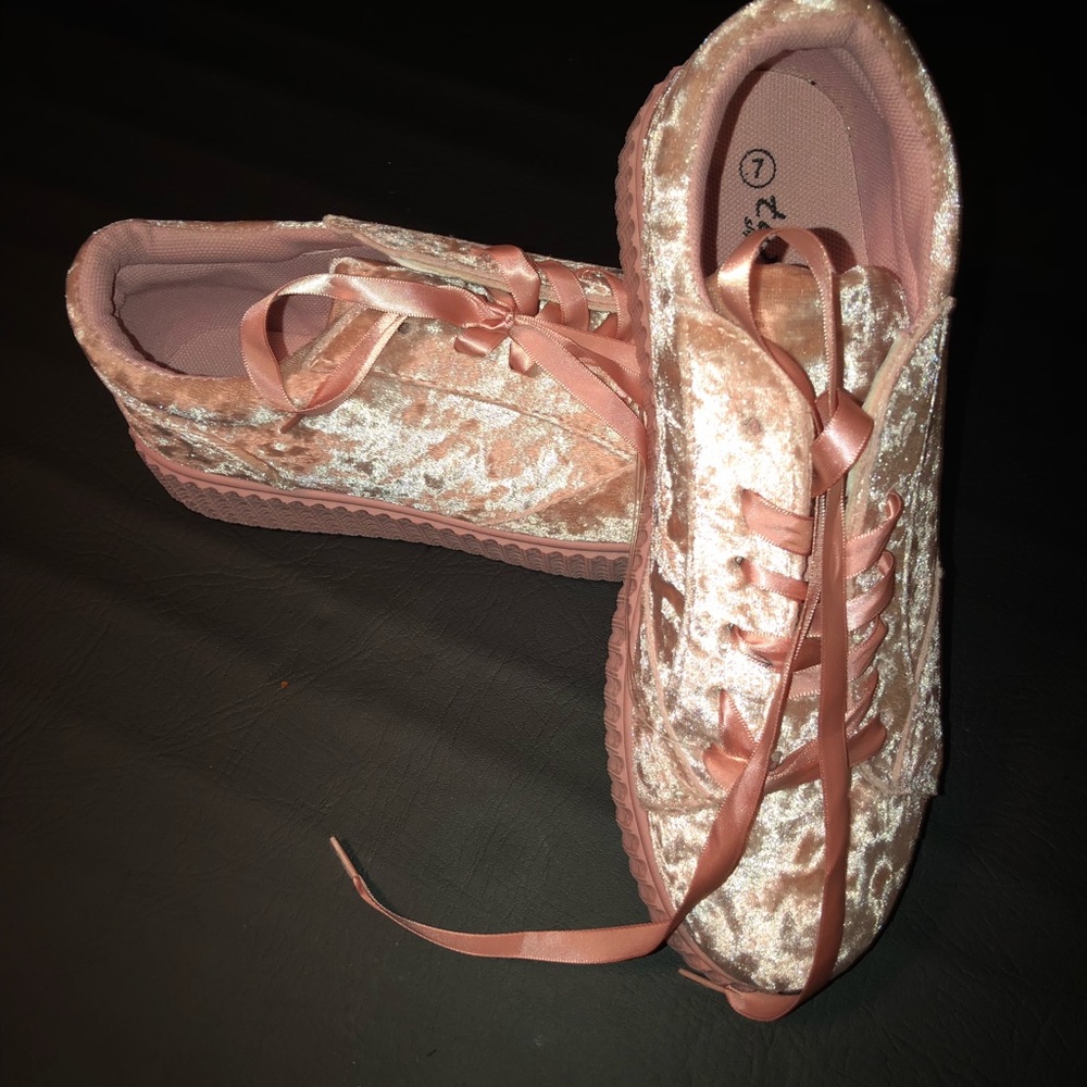 Pink Velvet tennis shoes